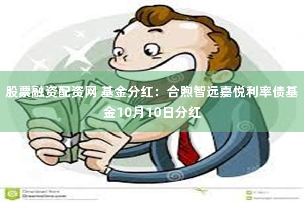 股票融资配资网 基金分红：合煦智远嘉悦利率债基金10月10日分红